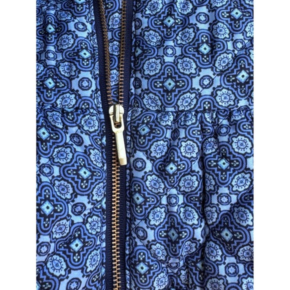 Janie and Jack Kids Girls Blue Geometric Quilted Peplum Vest Size 3 to 4 yr Warm - Picture 6 of 7